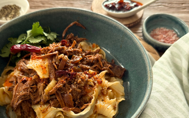 Sticky Soy-Ginger Slow-Cooked Beef & Noodles Soy Ginger Slow Cooked Beef and Noodles