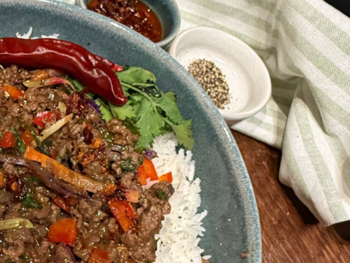 Wok Fried Asian Beef with Rice Recipe